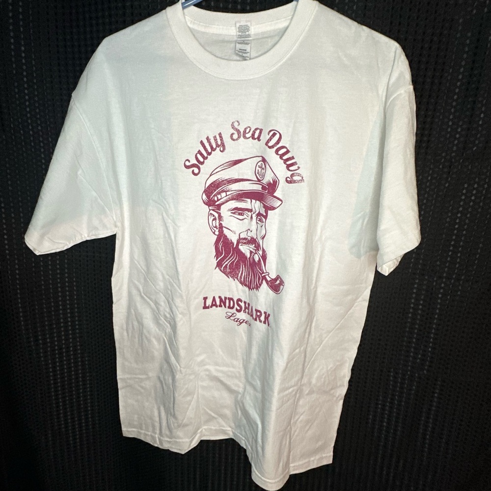 Vintage White T-Shirt with Red Print